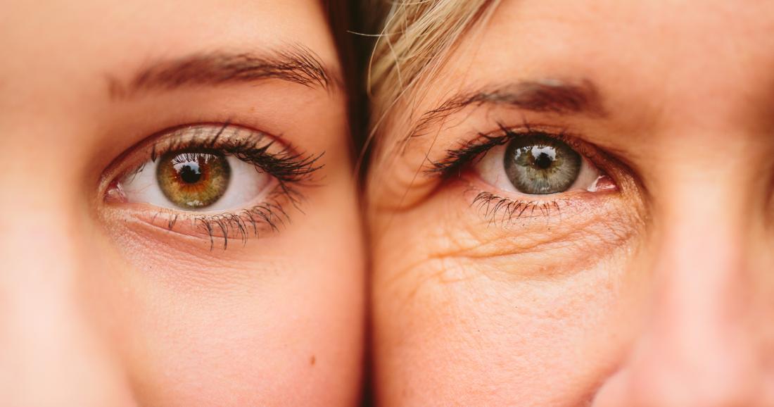 young woman and older woman with faces side by side